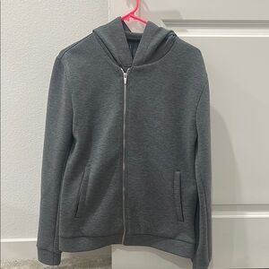 LAST CHANCE! Charcoal Gray Zip Up Sweater with Hood and Long Sleeves